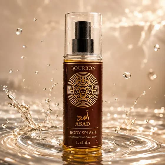 Asad Bourbon Body Splash Masculino 200ml Intenso Oriental Alta Fixação Similar Importado