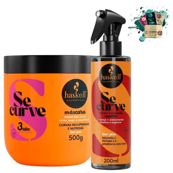 Tonico Transição Capilar 120ml e Máscara Poder dos Óleos 500gr Se Curve Haskell