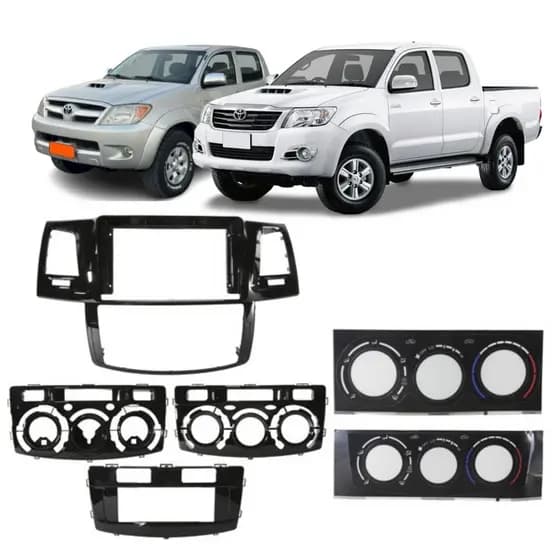 Moldura Multimidia 9 Polegadas Toyota Hilux SW4 2006 A 2015 Ar digital e Analógico