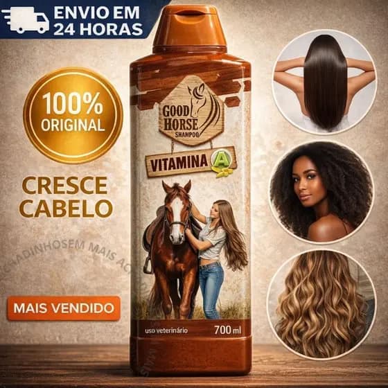 Shampoo Good Horse 700ml Vitamina A Crescimento Acelerado Cavalo Cabelo Original Brilho