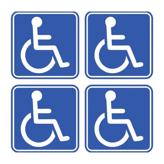 4 Adesivos Aviso Cadeirante 10 x 10 cm Carro Van Onibus