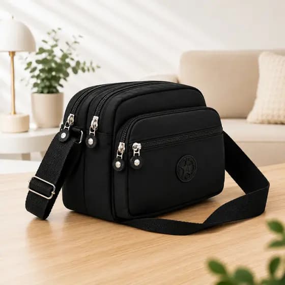 Bolsa Tiracolo Ombro Transversal Compacta Alça Longa Fixa Bolsinha Casual Porta Celular Nylon Tactel Impermeável Moderna