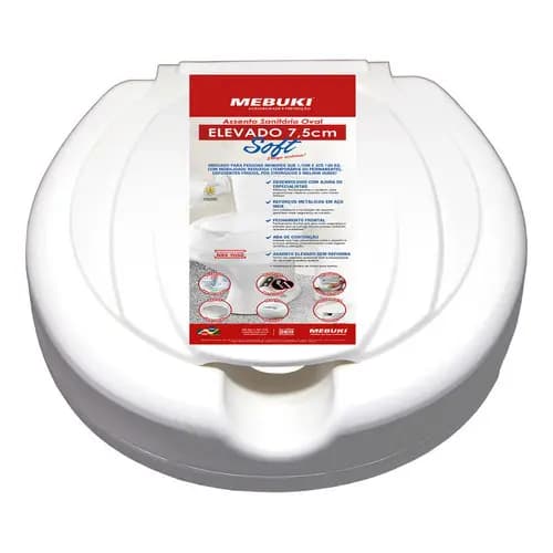 Assento Para Vaso Universal Oval SOFT DECA Elevado 7,5cm