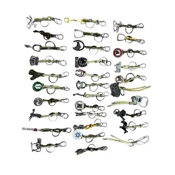 Kit 30 Chaveiros Couro Cru Trançado