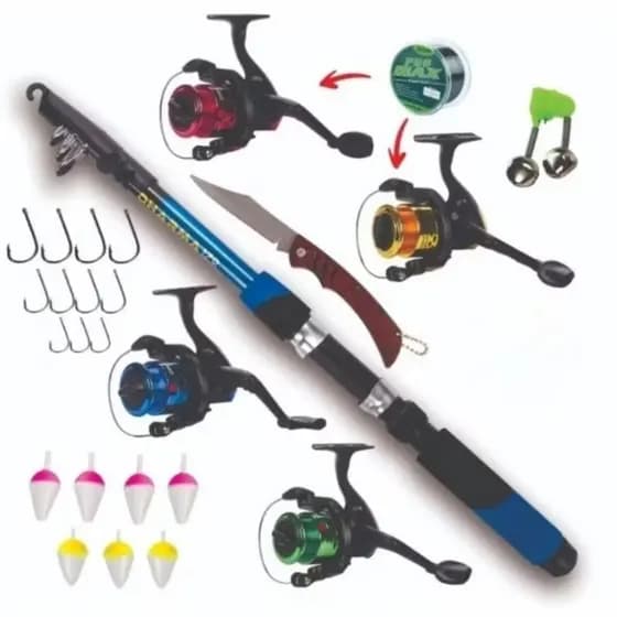 Kit Novo Barato Vara+molinete+canivete+itens Promoção