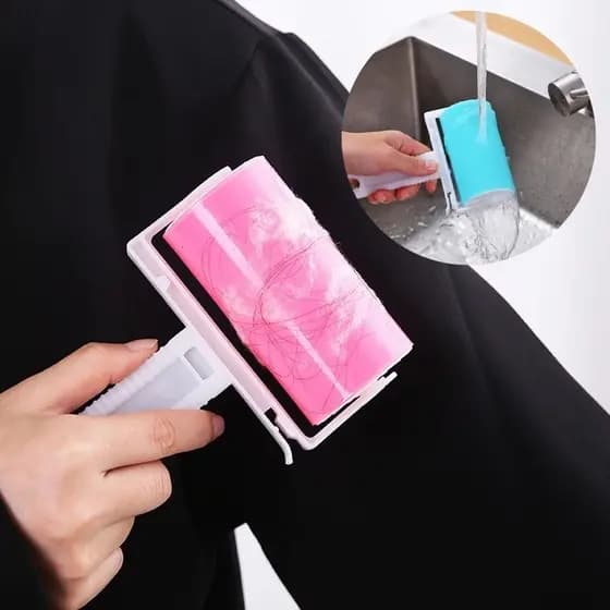 Kit 2 Unidade Tira Pelos Roupas Lavavel Rolo Emborrachado Reutilizavel Multiuso Casa Roupa Fiapo Pelo Cabelo