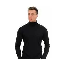 Blusa Cacharrel Masculina Suéter de Gola Alta Canelada Inverno 2025