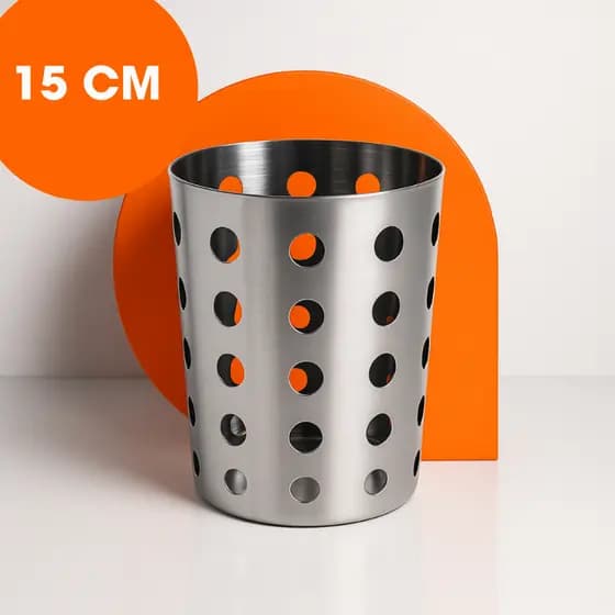 Porta Talheres Escorredor Aço Inox Vazado Cozinha