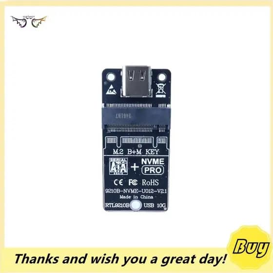 M . 2 SSD Gabinete RTL9210B Placa Adaptadora De Protocolo Duplo NVMe/NGFF Adaptador De Disco Rígido Externo 10Gbps
