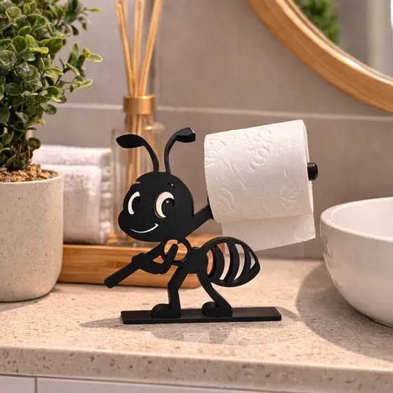 Suporte Papel Higiênico Formiga Moderno e Decorativo