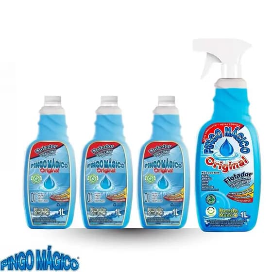 Pingo Mágico Original Flotador 1L - 1 Unidade com válvula + 3 Refil de 1L
