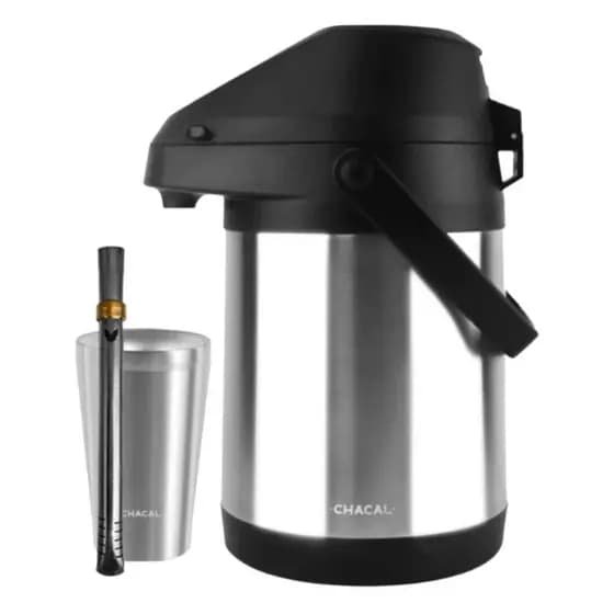 Kit Completo Chacal Tereré - Garrafa Térmica 2,5L + Cuia e Bomba Inox!