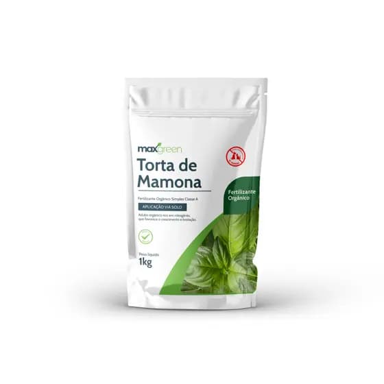 Adubo Fertilizante Forth Maxgreen NPK Torta de Mamona Embalagem 1 Kg Nutrientes Plantas Raízes Folhas Terra Solo