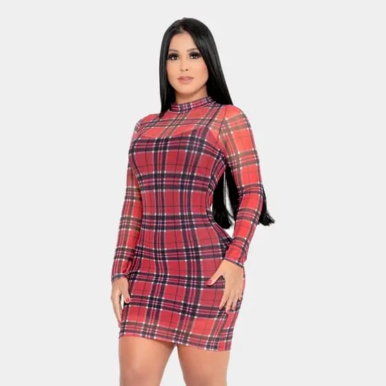 Vestido Tule Transparente Xadrez 2 Peças Com Vestido Forro Alcinha a pronta entrega