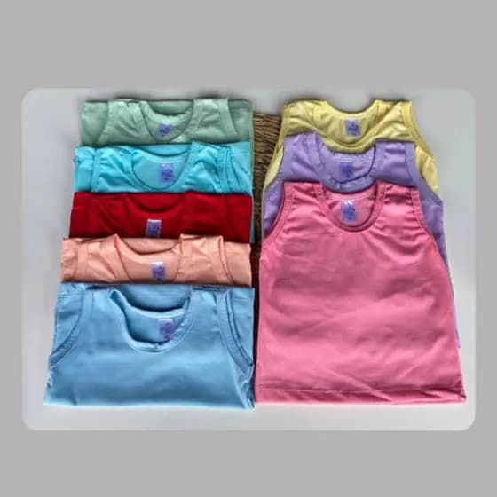 Kit 3 Camisetas Regata para Bebê - 100% ALGODÃO
