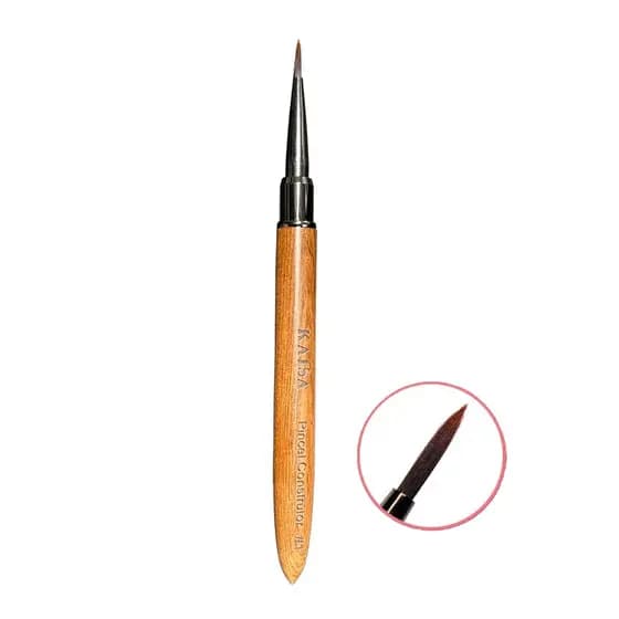 Pincel para Gel com cabo de Madeira - Construtor Kaisa para Conforto Alongamento Nail Profissional