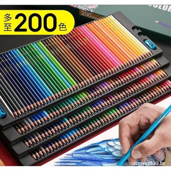 200 cores cor profissional lápis pintura colorida estudante projeto escova solúvel em água oleada arte suprimentos 72 2023