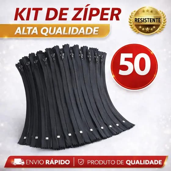 ZÍPER NYLON COMUM 15 CM PRETO N3 | 25 e 50 UNIDADES