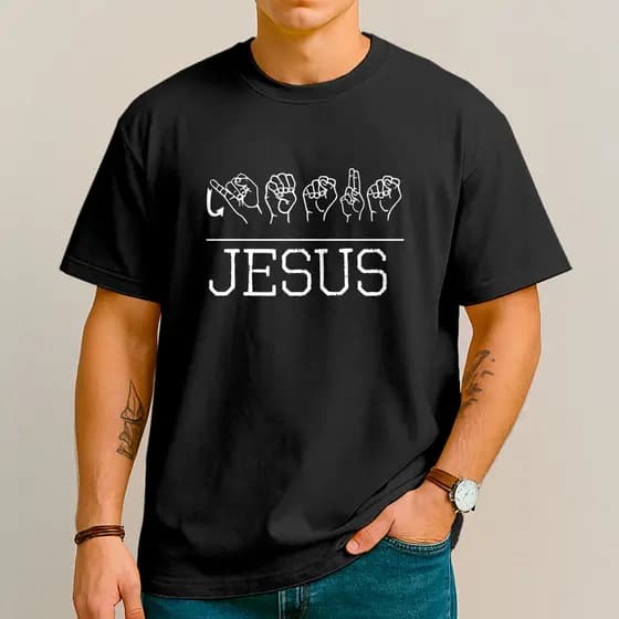 Camiseta Jesus Lingua de Sinais Linguagem Amor Libras - 100 % Algodão