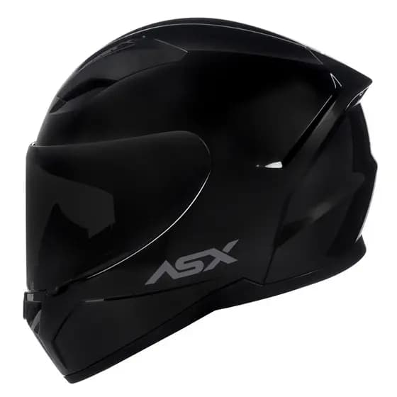 Capacete Fechado Asx City Solid Preto Fosco/Brilho + Viseira Fumê