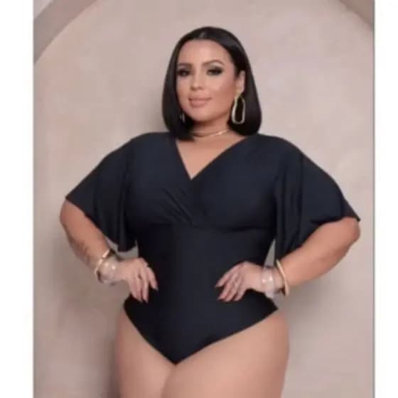 Blusa Body Bori Transpassado Decote Em V Plus Size Moda Casual Confortavel Versatil