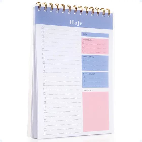 Planner Agenda Permanente Feminina Diário Lista Capa Transparente Não Datado Anotações Prioridade