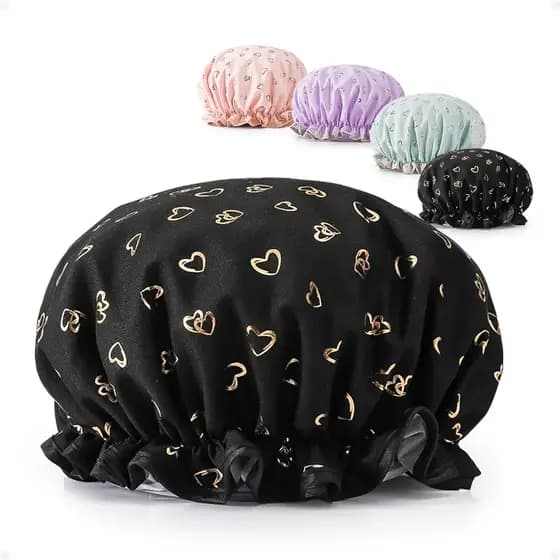 Toucas Camada Dupla Banho Premium Impermeável Cabelo Anti Frizz Dupla Face Cacho Liso Trança