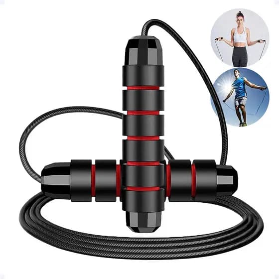 Corda de Pular Speed Rope com Rolamento Cabo Em Aço Revestido Sem Pesos Extras Crossfit Fitness