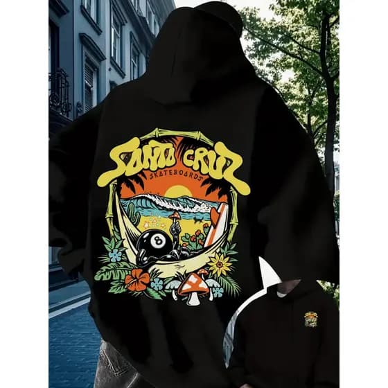 Moletom Blusa de Frio Casaco Bola 8 Férias Natureza Skate Streetwear