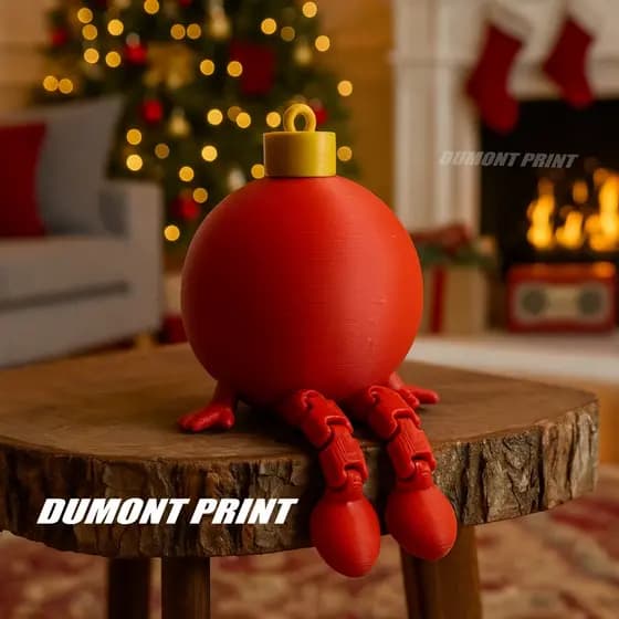 Bolinha de Natal com Perninhas Articuladas – Enfeite Natalino