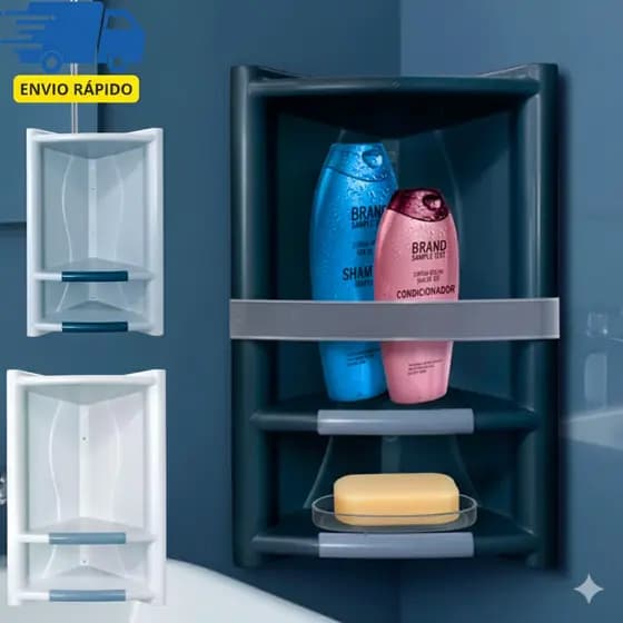 Suporte Cantoneira Prateleira Porta Shampoo Condicionador Sabonete de Parede Banheiro Box