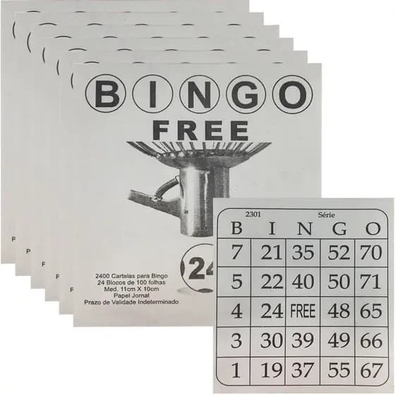 Cartela De Bingo Free cinza jogo