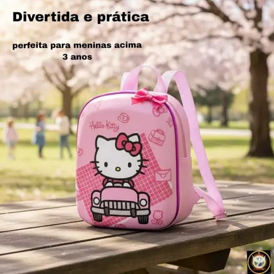 mochila infantil hello kitty rosa, mochila P infantil escolar infantil, mochila meninas mochila hello kitty original