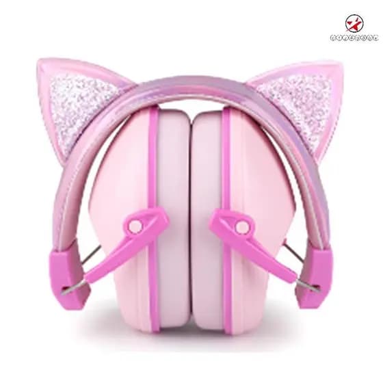 Orelhas De Gato Rosa Crianças Earmuffs Ajustável Anti-Ruído Protetor Auditivo Para Estudo E Sono Cancelamento De zctz4d8