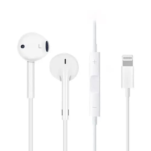 Fone Ouvido Lightning Para iPhone Microfone Com Fio 7 8 Plus X Xr 11 12 13 Branco