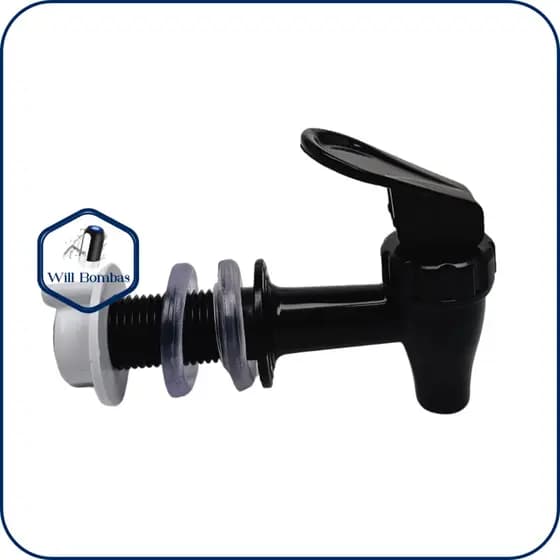 Torneira De Plastico Automática Para Filtro e Bebedouro De Agua - PRETA OU PRETA COM CROMADO