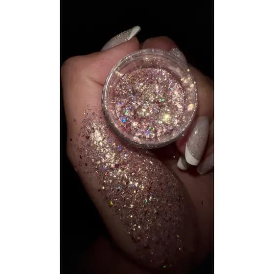 Glitter de maquiagem cor champanhe - | Libra-useglow