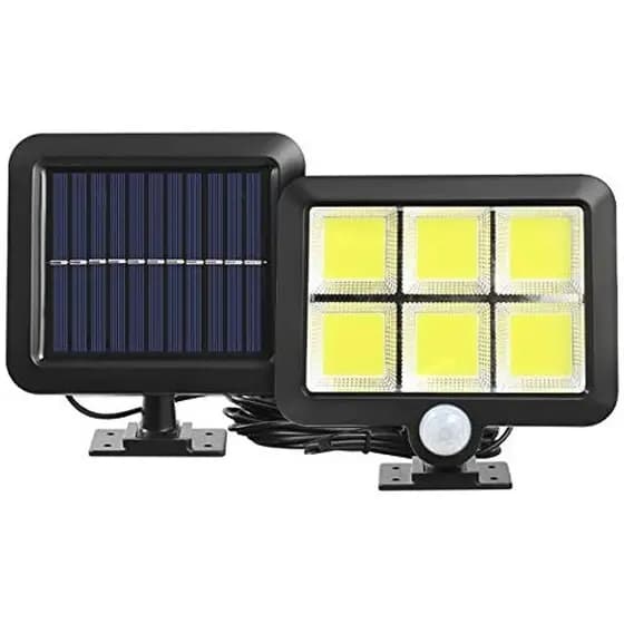 Refletor Solar Com 120 Led Claro Solar Para Jardim Luminária Solar Parede Sensor Presença