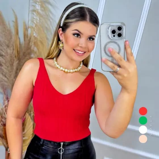 Regata Feminina Cropped de Tricot Modal Com Alça Verão