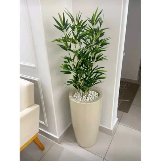 planta bambu artificial 6 hastes 1mt sem o vaso
