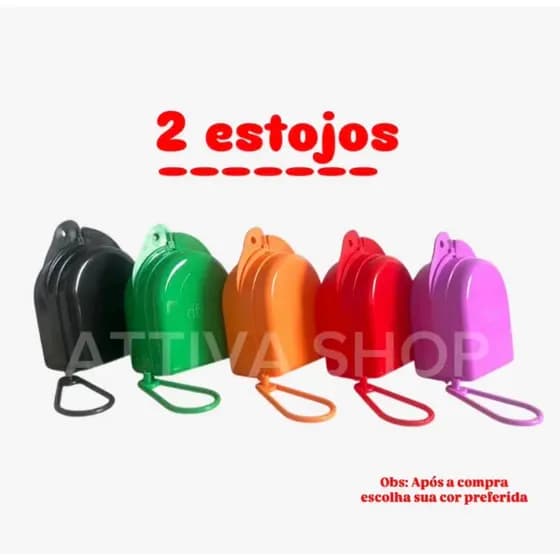 kit com 2 Caixas Para Aparelho, Estojo Ortodôntico p/ Guardar Aparelho Móvel, Dentadura e Moldeiras