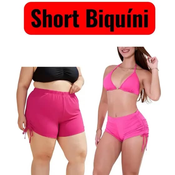 Sunkini Calcinha Biquini Shorts Cordinha Feminino Verão Juvenil AO GG
