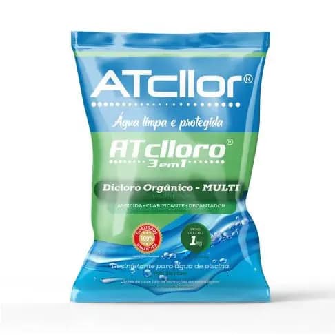 Atcllor Limper 1kg Multi Ação 3 Em 1 Cloro Para Piscinas