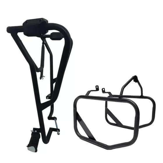Kit para LANDER 250 2025 e 2026 Protetor Carenagem Tanque Mata Cachorro + Afastador Alforge Traseiro
