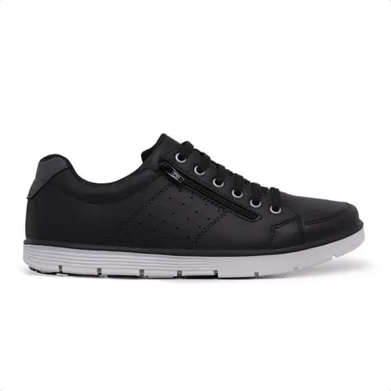 Sapatenis Masculino Ziper Cadarço Casual Social Conforto