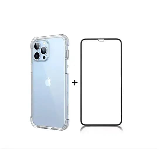 kit 2x1 Película Vidro Tempera 3D Full + capa transparente Para IPHONE 7 7 plus X Xs 11 11pro xs max
