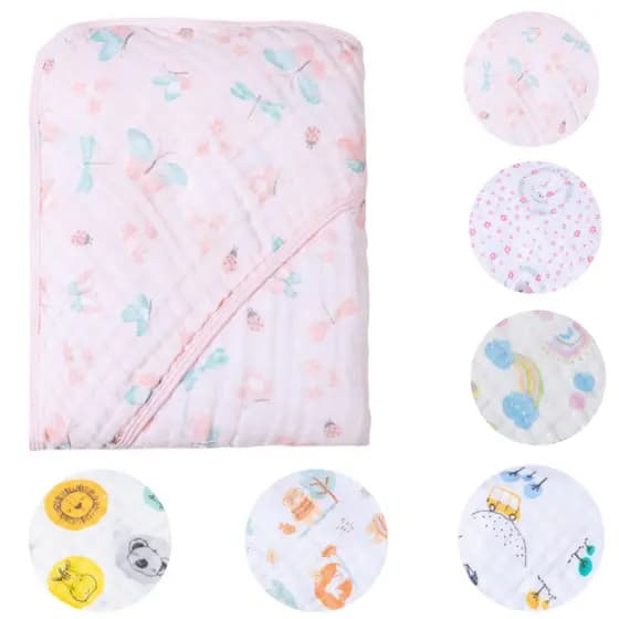 Toalha Fralda Soft Banho c/ Capuz Bebê Algodão dupla camada infantil grossa