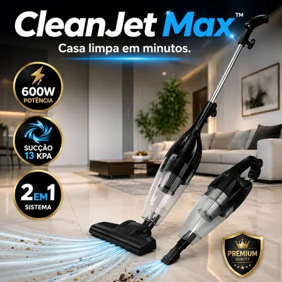 CleanJet Max™ Aspirador de Pó Vertical 2 Em 1 600W Alta Sucção 13Kpa Casa Sofá Carro Pratico e Silencioso