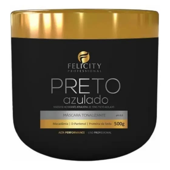 Mascara Tonalizante Preto Azulado FelicityProfessional 500g