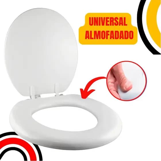 Assento Sanitário Almofadado PREMIUM Universal Tampa Privada Banheiro
